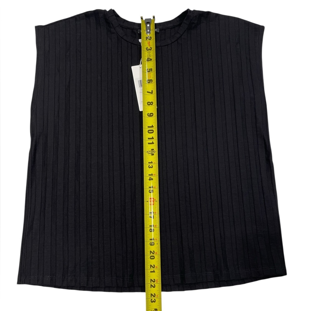 Eileen Fisher Wide Rib Stretch Crew‎ Neck Black Top Size Xxs - Picture 2 of 5